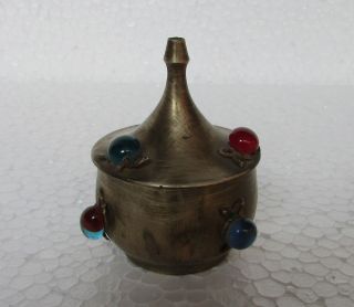 Vintage Old Collectible Brass Handcrafted Kumkum Tikka Powder Box