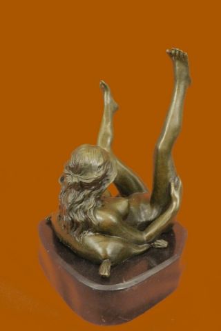 Beautifull rare Bronze statue nude woman good quality signed Figurine Figure Art 3