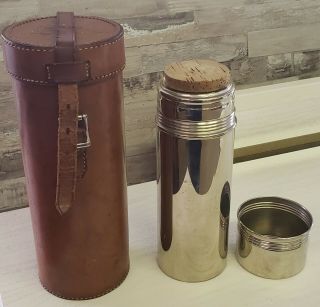 Vintage 1914 Universal Landers Frary & Clark Antique Thermos W/ Leather Case