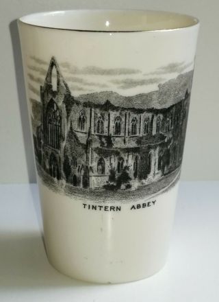 Rare Antique Vintage Tintern Abbey & Usk Bridge Wales Wh Goss Cup China Mug - Nr