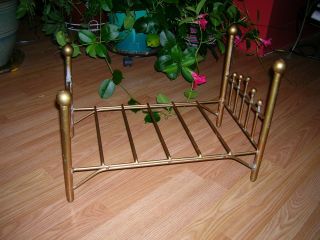 Vintage Baby Doll Brass Style Metal Bed 19 " Doll Bed Fits American Girl Dolls