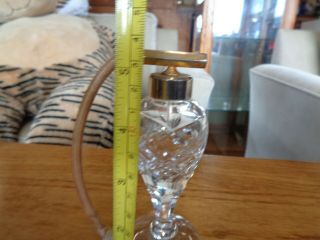 ca.  1915 - 20 Tall Cut Glass Crystal Perfume Bottle Hardware Atomizer 3