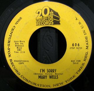 MARY WELLS ME WITHOUT YOU/I ' M SORRY RARE 1965 NORTHERN SOUL PROMO 45 HEAR BOTH 2
