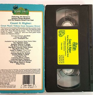 Sesame Street - Count It Higher VHS 1988 RARE 2