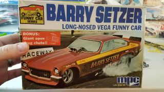 Vintage Rare Mpc Barry Setzer Long - Nosed Vega Funny Car 1/25 Model