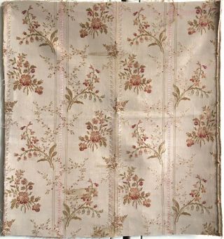 19th C.  French Woven Silk Floral Jacquard Fabric (2732)