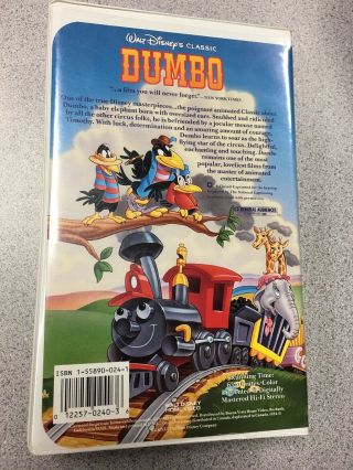 Walt Disney ' s Dumbo Black Diamond VHS tape Rare 1985 2