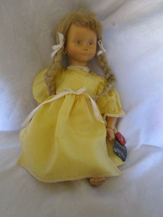 Vintage Rare Dolfi Wooden 21 " Doll.  Maplewood.  Blonde Hair,  Blue Eyes
