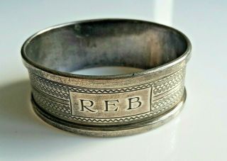 Antique Sterling Silver Napkin Ring Henry Griffith & Sons Birmingham Engraved M1