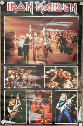 Iron Maiden Collage 1984 Poster Approx 23 X 34 Rare