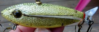 FANTASTIC VINTAGE VERY RARE ERNIE NEWMAN GOLD FOIL BAT WING FISH DECOY 2