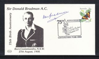 Souvenir Cover: Sir Donald Bradman A.  C.  1983 Signed Cover Rare