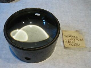 Antique Brass Painted Black Large Double Lenses Optic Condenser Projection Lens