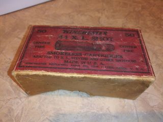 Rare Antique Winchester.  44 X.  L Shot Empty Smokeless Cartridge Box Lid