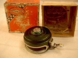 Vintage Old Fishing Fly Reel Shakespeare Tru Art Silent Automatic Lure Rod Bait