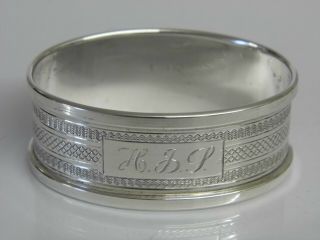 A Fine Vintage Solid Sterling Silver Napkin Ring Birmingham 1952 - 13.  2grams