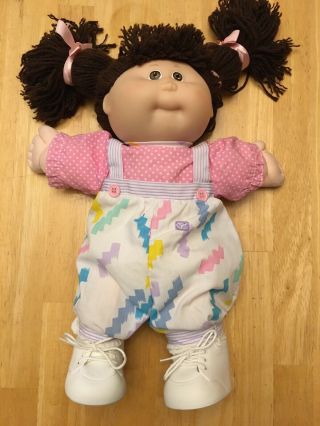 Vintage Cabbage Patch Toddler Kids Doll (brunette, ) Adoption Papers.  Signed