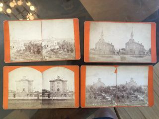 4 Rare 1860/70’s Mason Michigan Town Stereoview Photos By Van Slyke