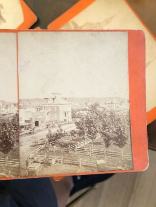 4 Rare 1860/70’s Mason Michigan Town stereoview Photos By Van Slyke 2