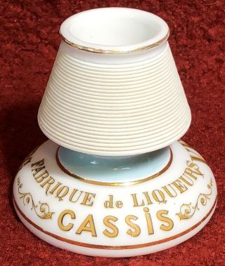 Vintage French Match Striker Holder Cassis Veuillet Ceramic Advertising Antique