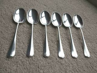 Vintage Set Of 6 Silver Plate Dessert Spoons By Alexander Clark Sheffield