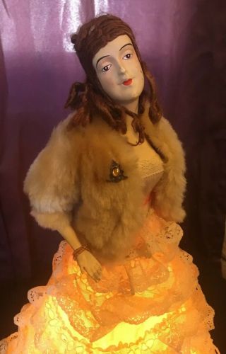 Victorian Trading Company’s Lamp Collectior Porcelain Doll Curly Brown Hair