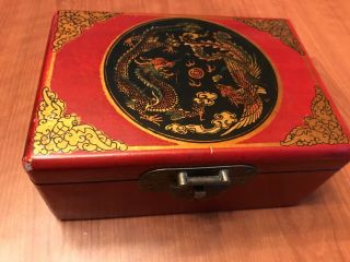 Vintage Asian Dominoes Set With Wood Box - Very Rare Collectable Game Dominos