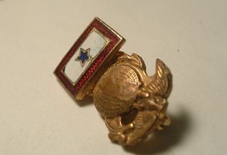 Antique RARE World War One WW1 USMC EGA Son in Service Pin Dated 1917 Marines 2