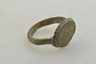 Greco - Roman intaglio bronze ring 200 BC - 200 AD Sz 4 3/4 3