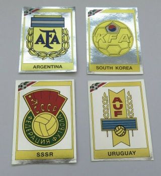 Rare Mexico 86 World Cup 1986 Panini Stickers Foil Badges Four -