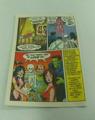 1971 Aurora Vampirella Monster Scenes Model Kit Instructions & Comic RARE 2