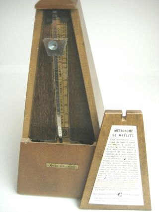 Vintage Seth Thomas Wooden Metronome E899 - 575 Iss - 2 De Maelzel
