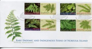 2008 Rare Endemic & Indigenous Ferns Of Norfolk Island Fdc