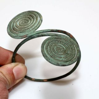 Very Rare Ancient Greek Bronze Spiral Bracelet Circa 1000 Bc