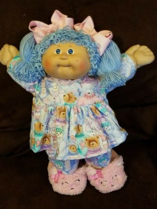 Vintage Cabbage Patch Doll Blue Eyes/blue Double Pony Reroot