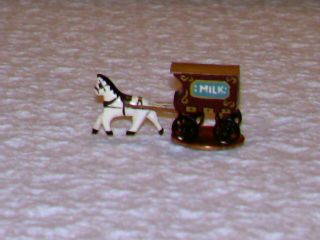Dollhouse Miniature Artisian Carol Pongracic And S - L " Horse & Milk Wagon 