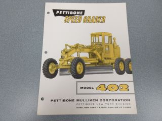 Rare Pettibone Speed Grader 402 Sales Sheet