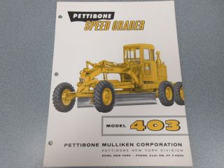 Rare Pettibone Speed Grader 403 Sales Sheet