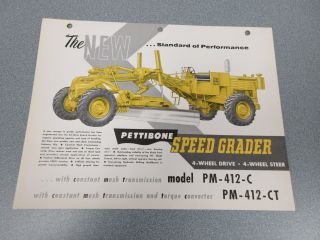 Rare Pettibone Speed Grader Pm - 412 - C Grader Sales Sheet