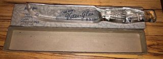Vintage 1960’s Depression Vitex - Glas Clear Glass Knife W/ Box 9” Rare