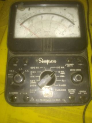 Vintage Simpson Model 260 Analog Volt Ohm Multimeter Meter