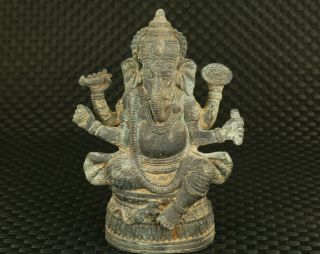 Unique Chinese Old Bronze Casting Elephant God Buddha Statue Figure