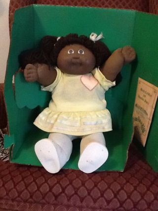 Vintage 1984 Cabbage Patch Kids African American Doll W/ Birth Certificate