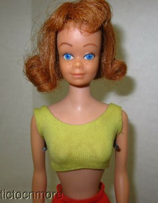 Vintage Barbie Friend Midge Doll Redhead No 860 W/ Chartreuse & Orange Suit