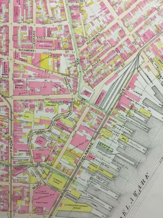 1895 NORTHERN LIBERTIES PHILADELPHIA PA PENN TREATY PARK ST.  PETER ' S ATLAS MAP 2