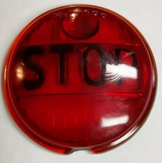 Vintage Dark Red Stop Lamp Glass 2 3/4 " Dia Lens Antique Auto Trog Scta Hotrod