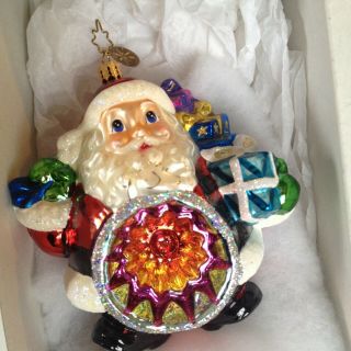 Christopher Radko Santa Reflector Christmas Ornament 2003 Rare Piece