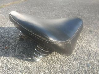 Antique Vintage Leather Motorcycle Spring Solo Seat Chopper Bobber