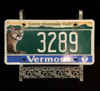 2008 Vermont Catamount Conservation 4 Digit License Plate Rare Vt State Cats