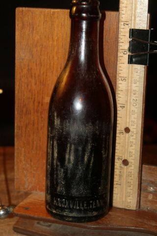 Antique Knoxville Tenn TN Coca Cola Amber Straight Side Bottle Coke 3